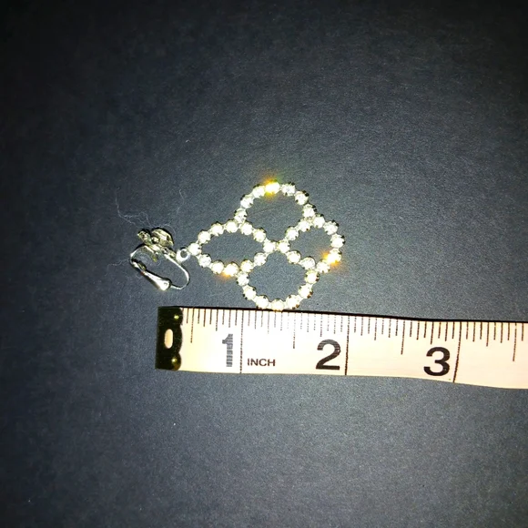 Crystal Rhinestone Clip On Earrings - Picture 5 of 5